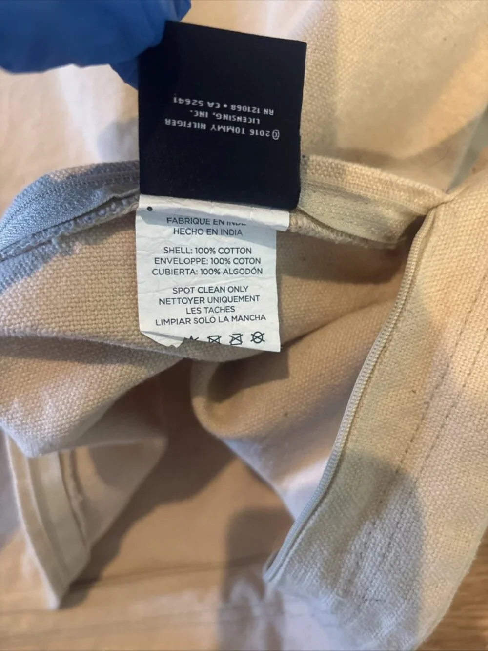 Tommy Hilfiger Rectangle & Square Zippered Khaki Throw Pillow Covers 100% Cotton